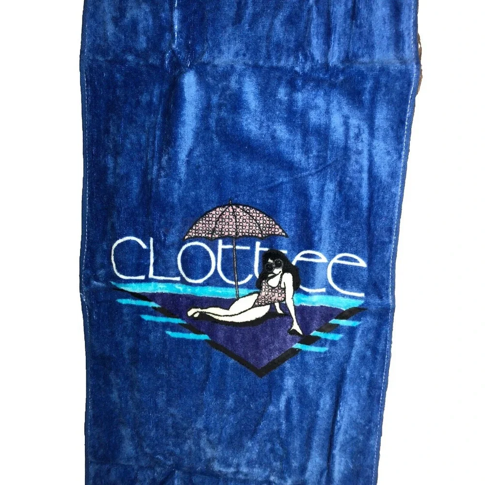 Clottee By Clot Sport Towel Set Of 2 Gym Fitness Yoga Blue White 33x14